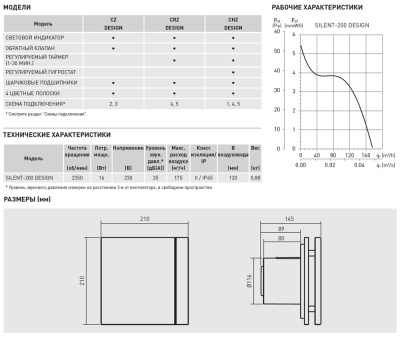 Вытяжной вентилятор Soler Palau SILENT-200 CRZ SILVER DESIGN 3C