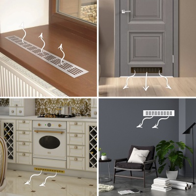 Вентиляционная решетка Благовест 80x400, бронза (2шт.)