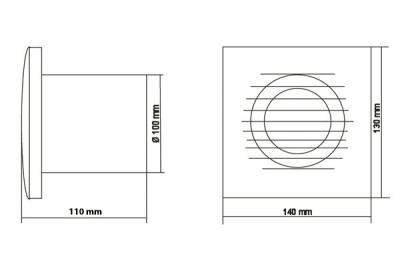 Вытяжной вентилятор Europlast Т100 HT (таймер и датчик влажности)