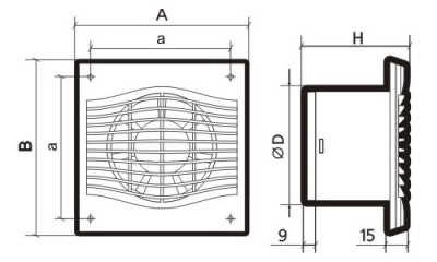 Вентилятор накладной ЭРА SLIM 4C