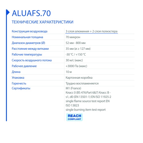 Воздуховод гибкий неизолированный AFS ALUAFS.70 (160 мм/10 м) Воздуховод гибкий неизолированный AFS ALUAFS.70 (160 мм/10 м)