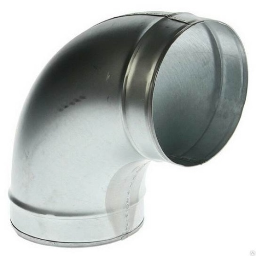 Отвод 90º круглый штампованный (оц. сталь) (125 мм) Отвод 90º круглый штампованный (оц. сталь) (125 мм)