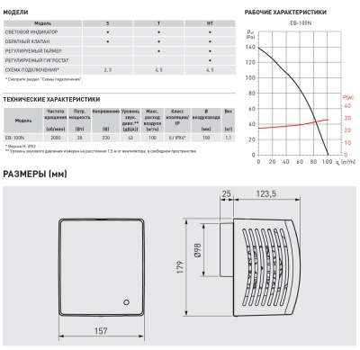 Накладной вентилятор Soler Palau EB-100N S